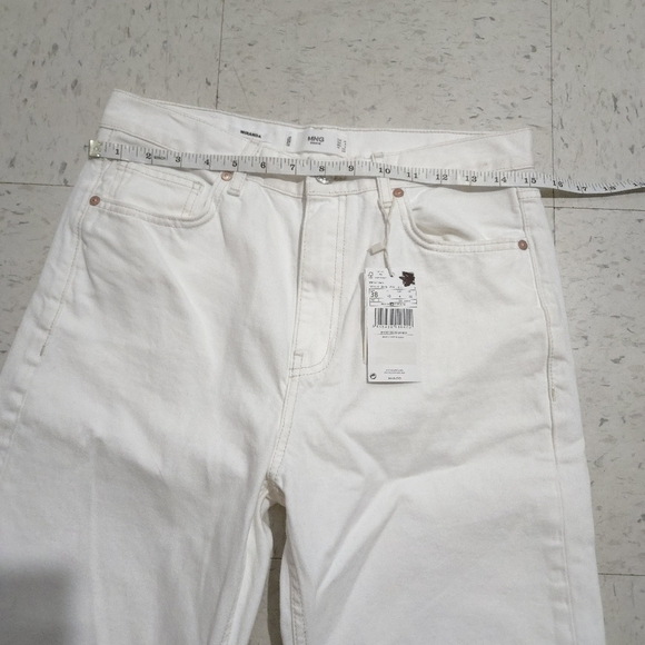 MNG |  White Straight Leg Jeans Crisp Minimalist Style , Miranda - Picture 10 of 13